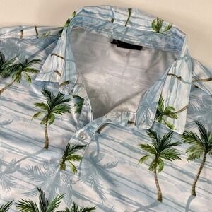 Yatta Golf Polo Mens Large Palm Trees Loud Performance Stretch Short Sleeve